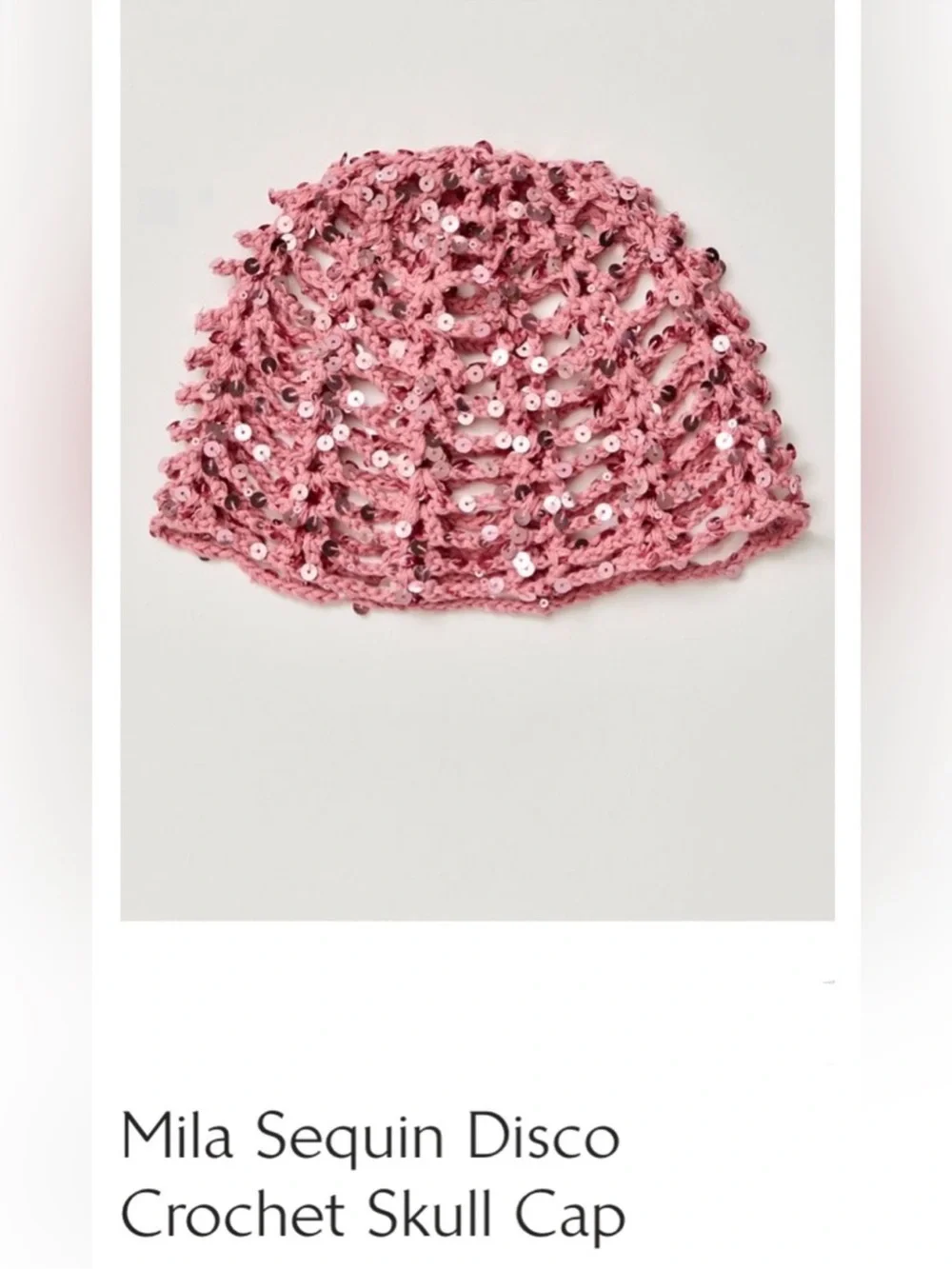 Free People Mila Sequin disco Crochet skull cap